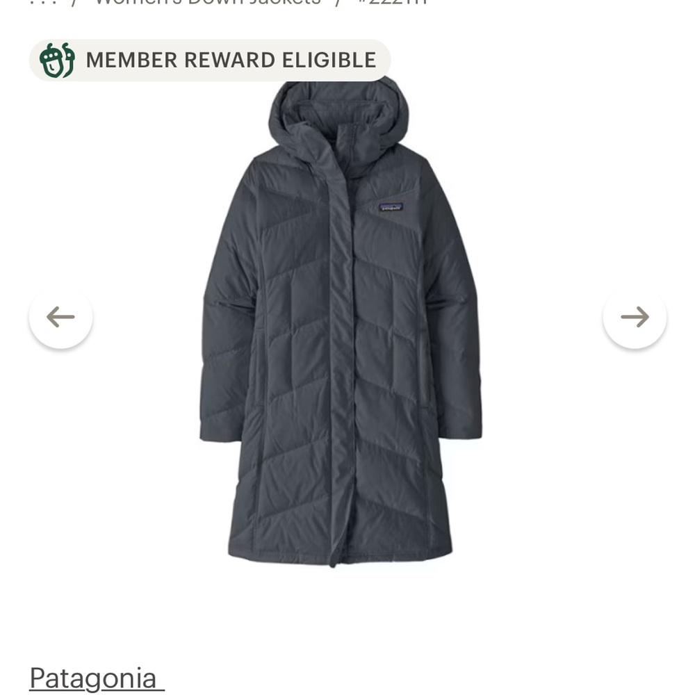 Patagonia Women's Down Coat - Dark Gray